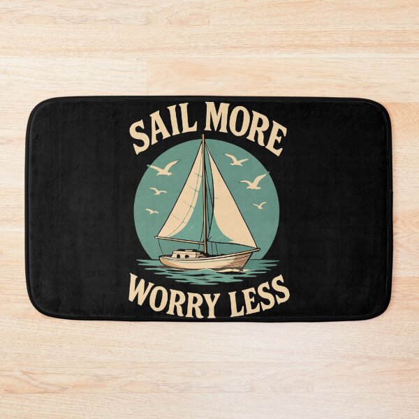 Item preview, Sail More Worry Less Boat Captain Nautical vintage designed and sold by LuminOrb.