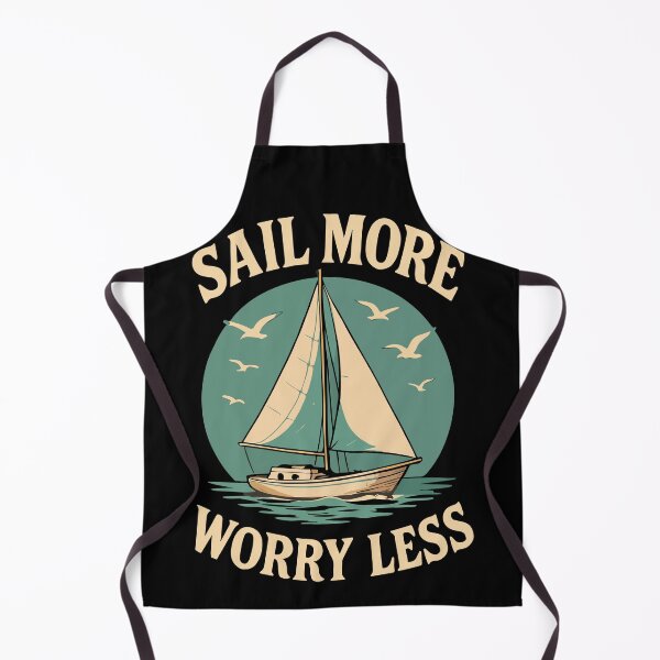 Item preview, Sail More Worry Less Boat Captain Nautical vintage designed and sold by LuminOrb.