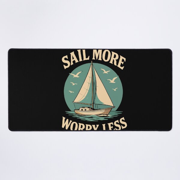 Item preview, Sail More Worry Less Boat Captain Nautical vintage designed and sold by LuminOrb.