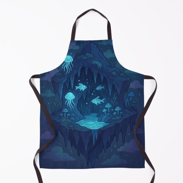 Item preview, Floating Marine Cave – Mystical Underwater Island with Bioluminescent Creatures designed and sold by InspireHaven.