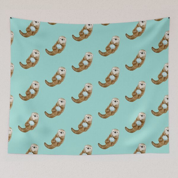 Item preview, Shell Yeah – Cozy Otter with a Clam designed and sold by Softglow-Studio.