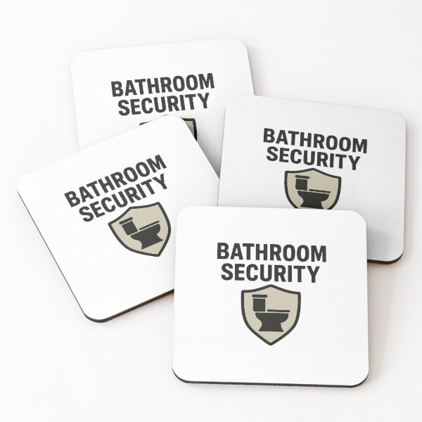 Item preview, BATHROOM SECURITY | Shield Icon Logo designed and sold by Barbie Rebranded.