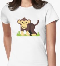 monkey animal cartoon character Women's Fitted T-Shirt