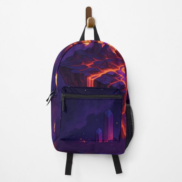 Item preview, Island of the Burning Core – Floating Volcanic World with Fire Spirits and Glowing Lava designed and sold by InspireHaven.