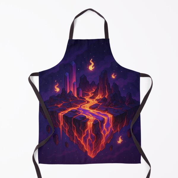 Item preview, Island of the Burning Core – Floating Volcanic World with Fire Spirits and Glowing Lava designed and sold by InspireHaven.