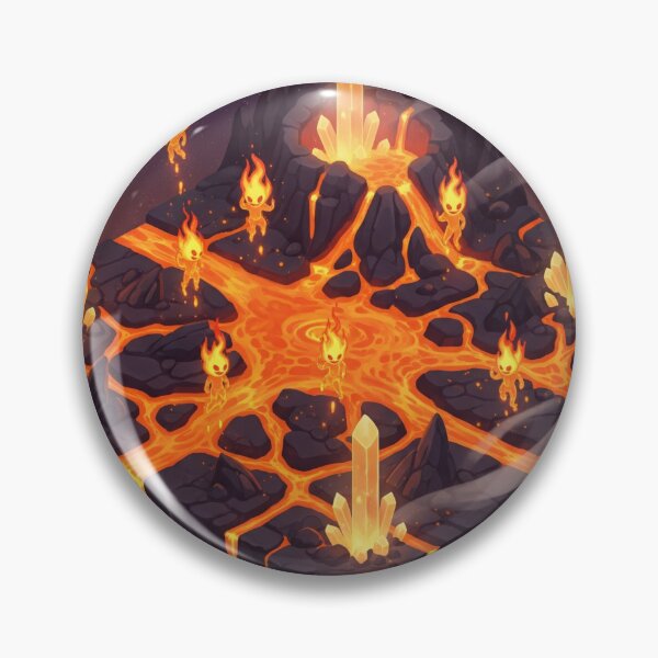 Item preview, Island of the Burning Core – Floating Volcanic World with Fire Spirits and Glowing Lava designed and sold by InspireHaven.