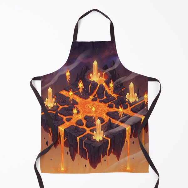 Item preview, Island of the Burning Core – Floating Volcanic World with Fire Spirits and Glowing Lava designed and sold by InspireHaven.