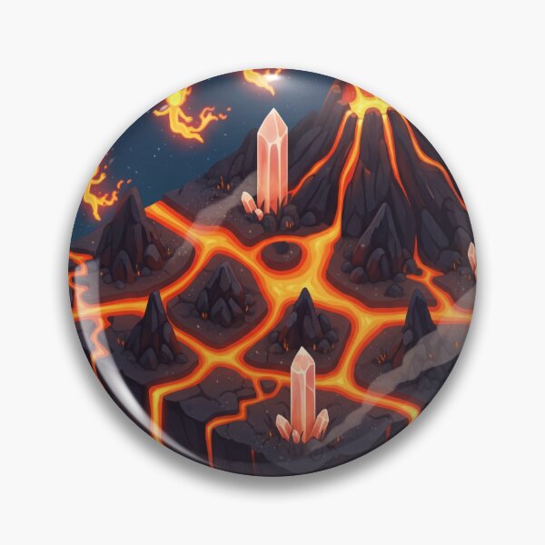 Item preview, Island of the Burning Core – Floating Volcanic World with Fire Spirits and Glowing Lava designed and sold by InspireHaven.
