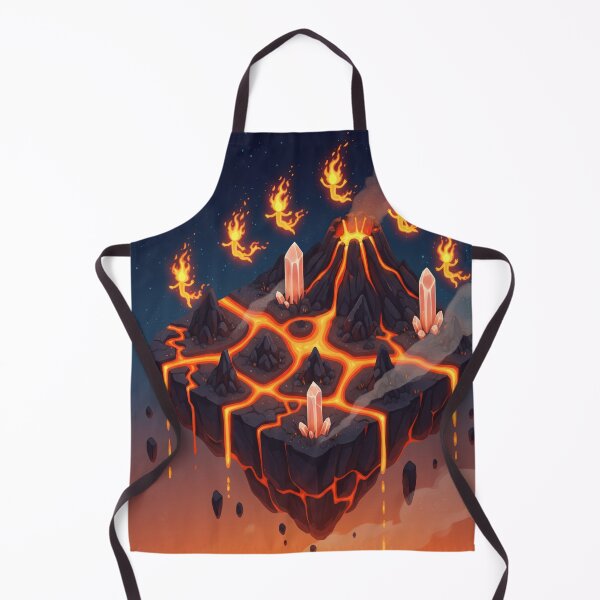 Item preview, Island of the Burning Core – Floating Volcanic World with Fire Spirits and Glowing Lava designed and sold by InspireHaven.
