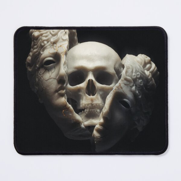 Item preview, Memento Mori - Broken Marble Mask and Skull Art designed and sold by Not Hugo.