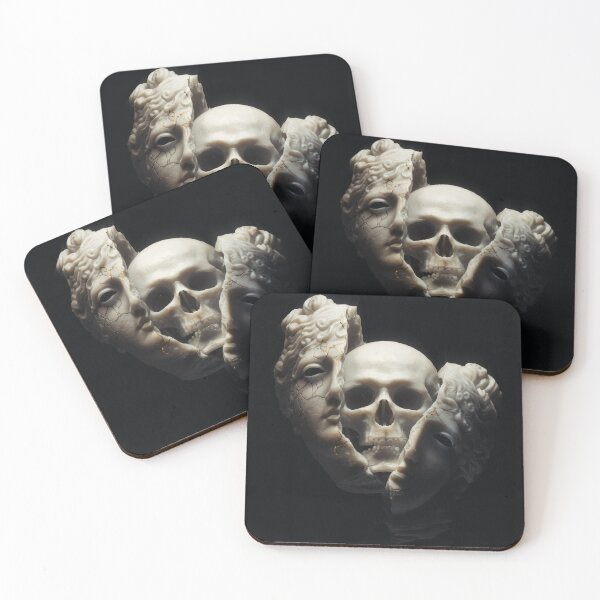 Item preview, Memento Mori - Broken Marble Mask and Skull Art designed and sold by Not Hugo.