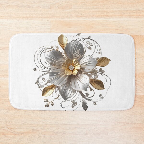 Item preview,  3D delicate white & gold flower designed and sold by My Pitbull Place.