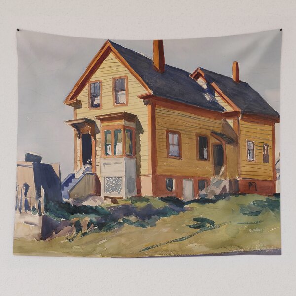 Aperçu de l'œuvre Maison dans le quartier italien Edward Hopper créée et vendue par TeeARTHY.