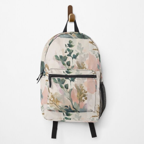 Item preview, Dreamy Floral Brushstrokes with Pastel Green and Peach designed and sold by Monascreativeempire.