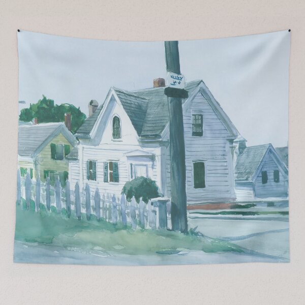 Item preview, White house with dormer window Edward Hopper designed and sold by TeeARTHY.