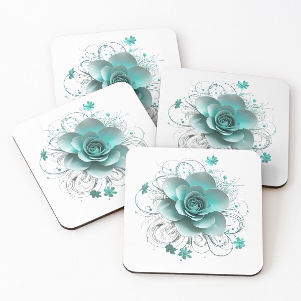 Item preview, 3D delicate turquoise flower  designed and sold by My Pitbull Place.