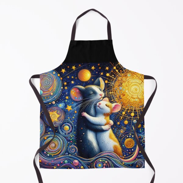 Item preview, Starry Embrace – Klimt-Inspired Mice in Love designed and sold by EmeraldeaArt.