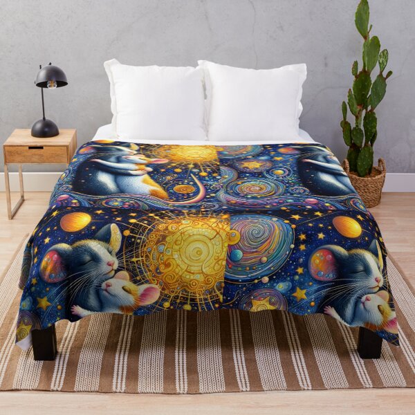 Item preview, Starry Embrace – Klimt-Inspired Mice in Love  designed and sold by EmeraldeaArt.