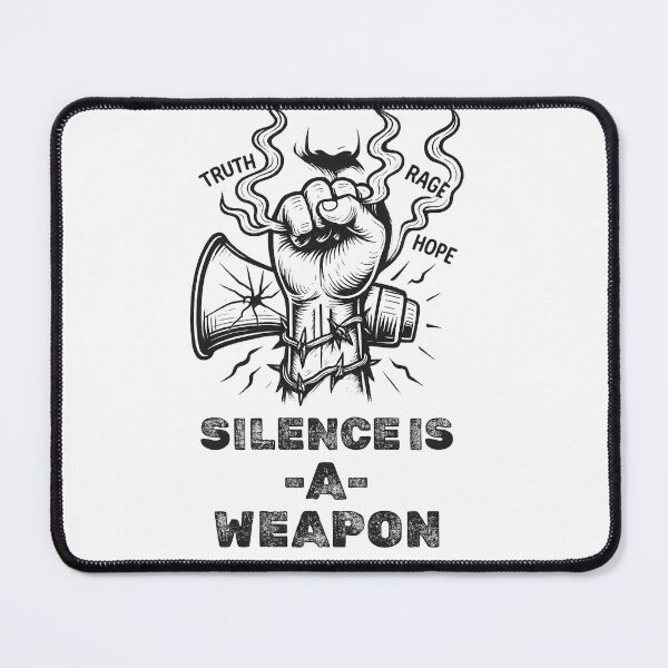 Item preview, Silence Is a Weapon – Bold Black & White Protest Art designed and sold by ArcadiaSilence.