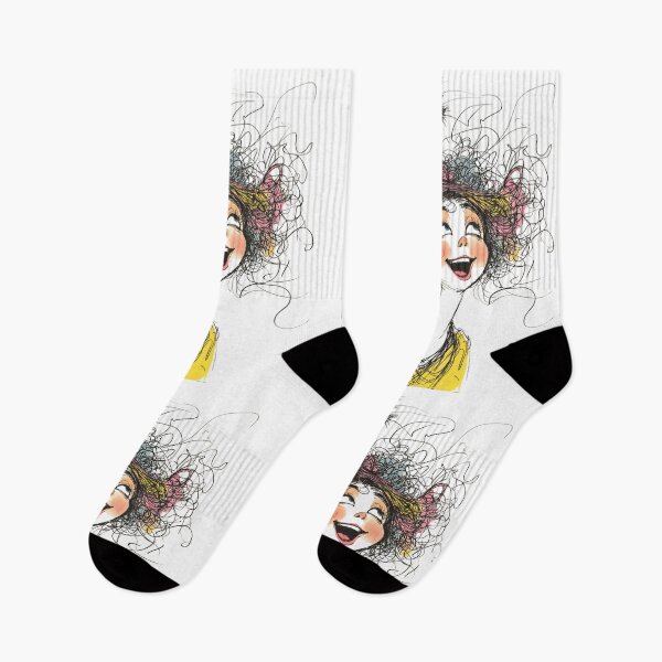 Item preview, Whimsical Girl with Cat on Head | Playful Hand-Drawn Art designed and sold by MiraCatMiraCle.