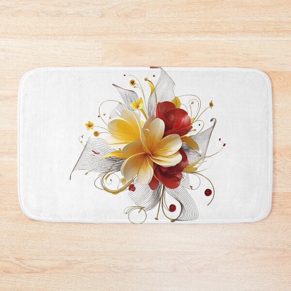 Item preview, Elegant 3D red, white & yellow flower  designed and sold by My Pitbull Place.