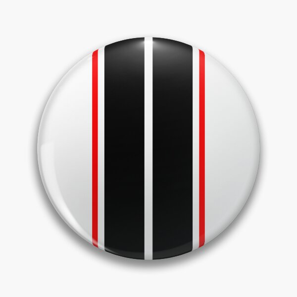Item preview, Dual Black Stripes With Red Pinstripes (White Background) designed and sold by Racing Stripes Only.