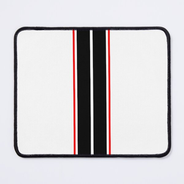 Item preview, Dual Black Stripes With Red Pinstripes (White Background) designed and sold by Racing Stripes Only.