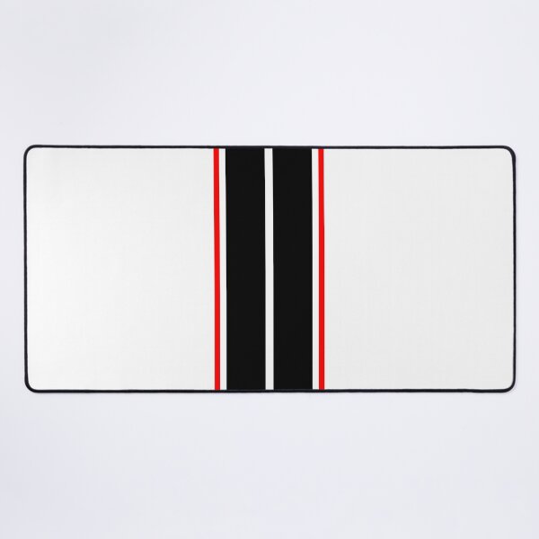 Item preview, Dual Black Stripes With Red Pinstripes (White Background) designed and sold by Racing Stripes Only.
