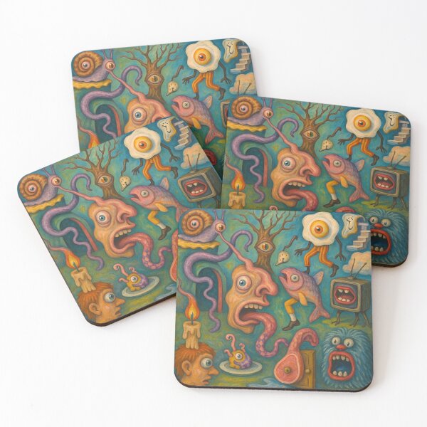 Item preview, chaos psychedelic shenanigans art illustration illusion dellusion designed and sold by funkyfrogz.