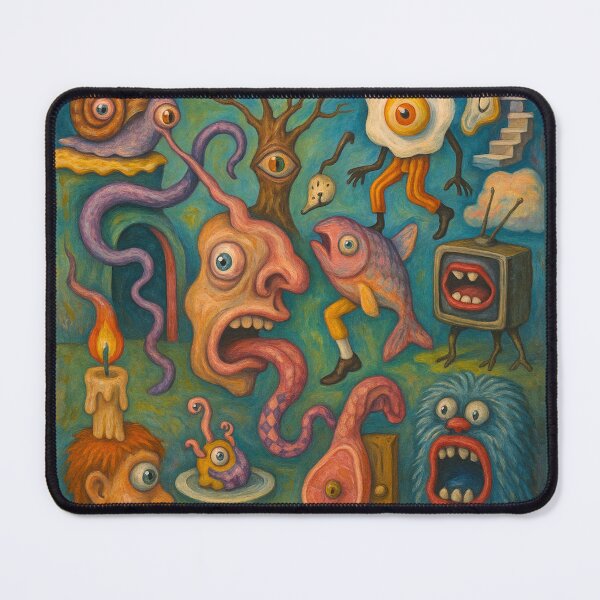 Item preview, chaos psychedelic shenanigans art illustration illusion dellusion designed and sold by funkyfrogz.