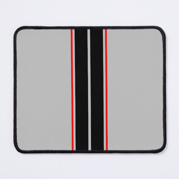 Item preview, Dual Black Stripes With Red Pinstripes (Light Gray Background) designed and sold by Racing Stripes Only.
