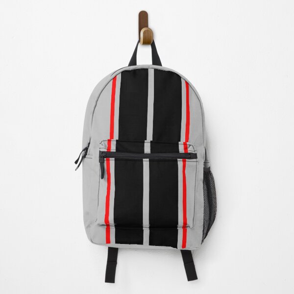 Item preview, Dual Black Stripes With Red Pinstripes (Light Gray Background) designed and sold by Racing Stripes Only.
