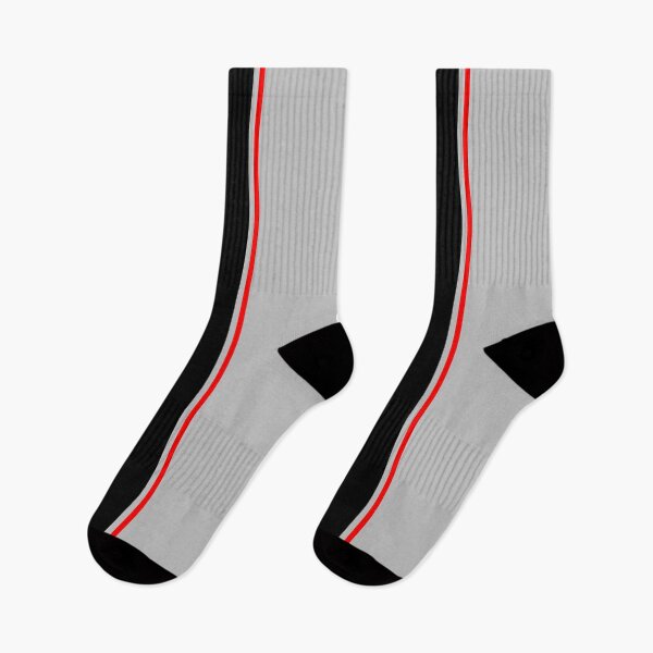 Item preview, Dual Black Stripes With Red Pinstripes (Light Gray Background) designed and sold by Racing Stripes Only.