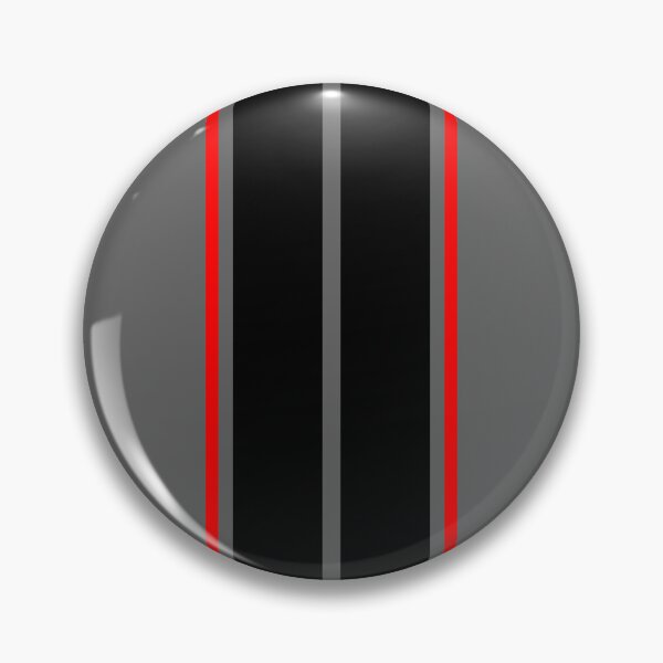 Artikelvorschau, Doppelte schwarze Streifen mit roten Nadelstreifen (grauer Hintergrund) entworfen und verkauft von Racing Stripes Only.