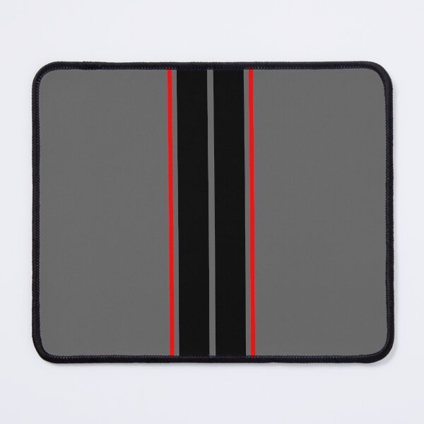 Item preview, Dual Black Stripes With Red Pinstripes (Gray Background) designed and sold by Racing Stripes Only.