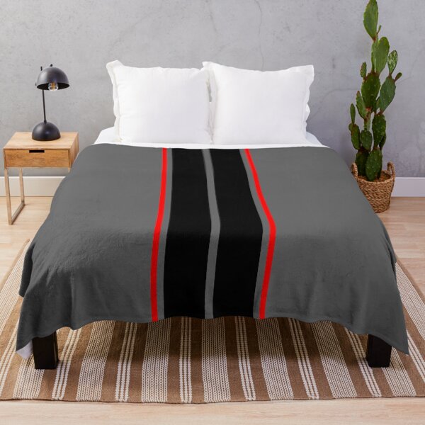 Item preview, Dual Black Stripes With Red Pinstripes (Gray Background) designed and sold by Racing Stripes Only.