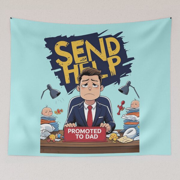 Item preview, Promoted to Dad Send Help Panic T-Shirt designed and sold by Fantasyhollow18.