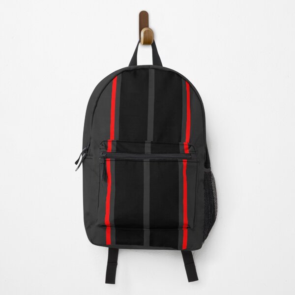 Item preview, Dual Black Stripes With Red Pinstripes (Nero (Dark Gray) Background) designed and sold by Racing Stripes Only.