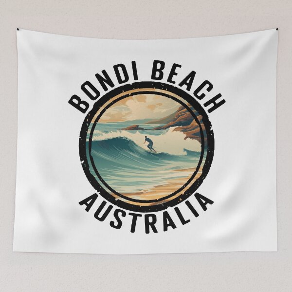 Artikelvorschau, Bondi Beach – Australien (mit schwarzer Schrift) entworfen und verkauft von VelvetRoom.