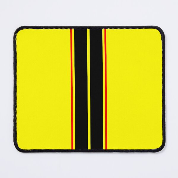 Item preview, Dual Black Stripes With Red Pinstripes (YellowBackground) designed and sold by Racing Stripes Only.