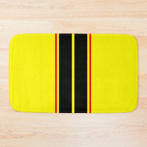 Item preview, Dual Black Stripes With Red Pinstripes (YellowBackground) designed and sold by Racing Stripes Only.