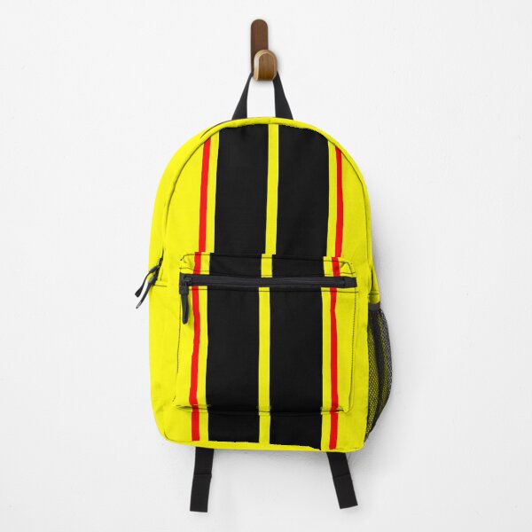 Item preview, Dual Black Stripes With Red Pinstripes (YellowBackground) designed and sold by Racing Stripes Only.