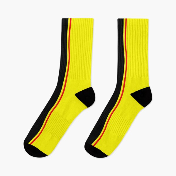 Item preview, Dual Black Stripes With Red Pinstripes (YellowBackground) designed and sold by Racing Stripes Only.
