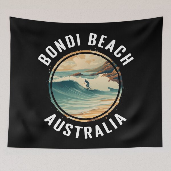 Artikelvorschau, Bondi Beach – Australien (mit weißer Schrift) entworfen und verkauft von VelvetRoom.