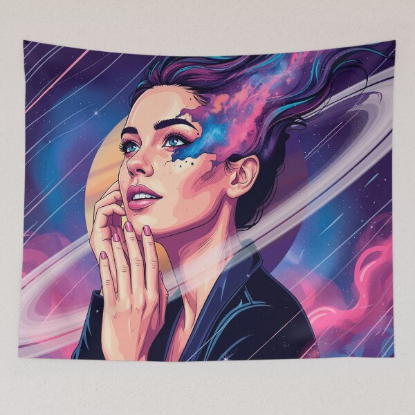 Item preview, All Dolled Up Solaris Queen — Vibrant Pop Art Collage of a Celestial Woman designed and sold by  Ojo de Lilith.
