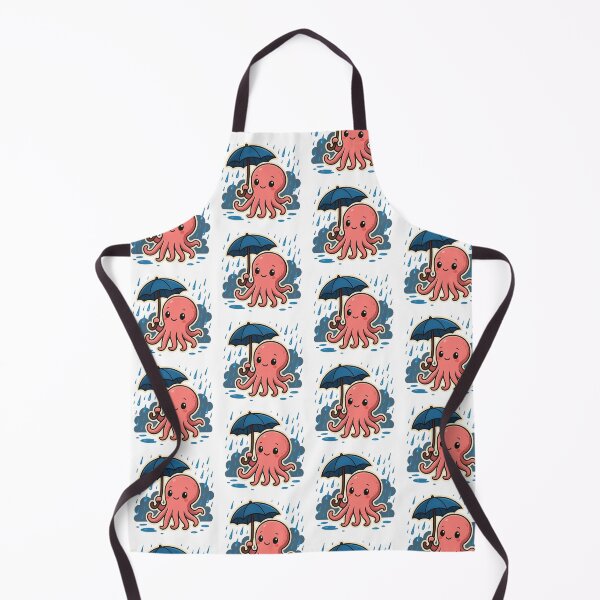 Item preview, Smiling Octopus in the Rain designed and sold by Funny_Store.