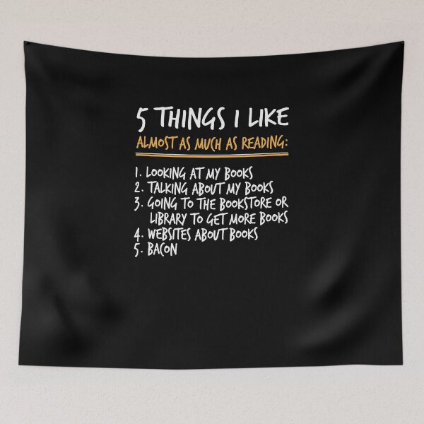 Item preview, 5 Things I Like Almost As Much As Reading V4 designed and sold by TeeTimeGuys.