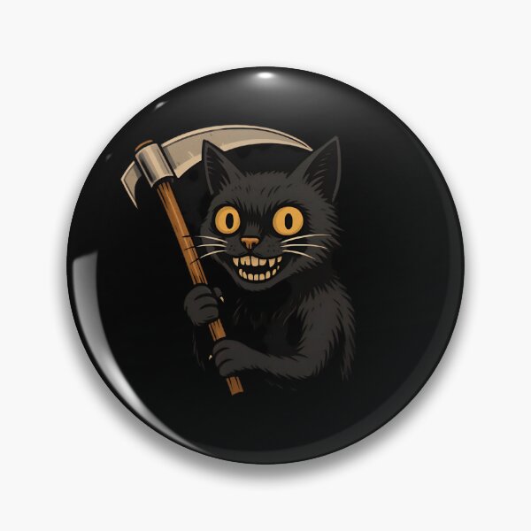 Item preview, Grinning Grim Reaper Cat Art designed and sold by Amr Siam.
