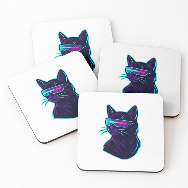 Item preview, Cyber Cat with Glasses Future Punk Style designed and sold by KeepItSimple089.