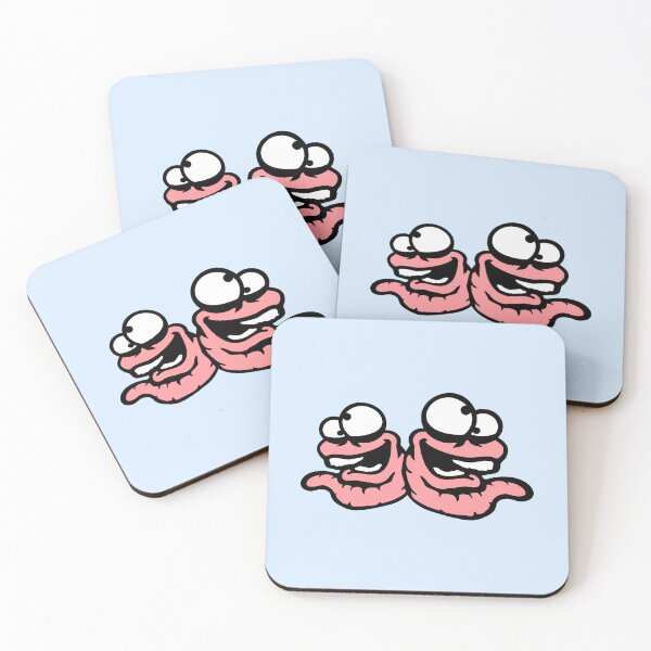 Item preview, 2 Worm Crazy Team Friends Weird Happy Fun Grimace designed and sold by shirt-o-mat.